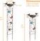 Bird Bath with Trellis Outdoor, Antique Garden Iron Trellis with Decorative Butterflies Detachable Bird Bowl Metal Potted Plants Support for Climbing Flowers 7.3"W x 40"H